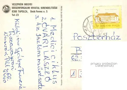 AK / Ansichtskarte Tapolca Stadtplan Tapolca