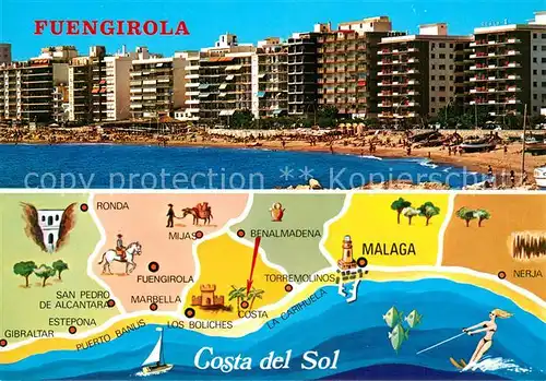 AK / Ansichtskarte Fuengirola Panoramakarte Hotelanlagen Strand Paseo Maritimo Fuengirola