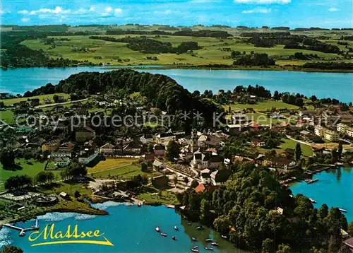 AK / Ansichtskarte Mattsee_Salzburg Fliegeraufnahme Schlossberg Niedertrumer Obertrumer See Mattsee Salzburg