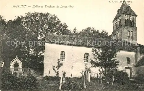 AK / Ansichtskarte Saint Point Eglise et Tombeau de Lamartine Saint Point