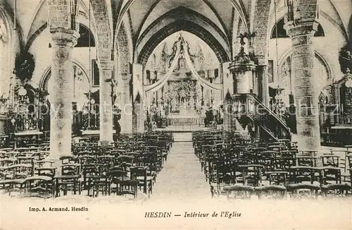 AK / Ansichtskarte Hesdin Eglise interieur Hesdin