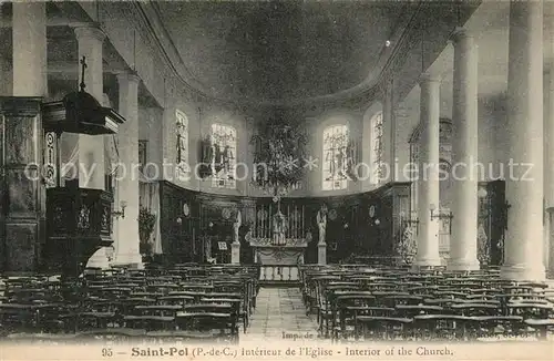 AK / Ansichtskarte Saint Pol sur Ternoise Eglise interieur Saint Pol sur Ternoise