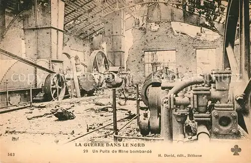 AK / Ansichtskarte Bethune Grande Guerre de le Nord Ruines Mine Bethune