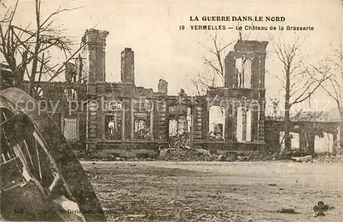 AK / Ansichtskarte Vermelles Grande Guerre 1914 15 16 Ruine Chateau de la Brasseri Vermelles