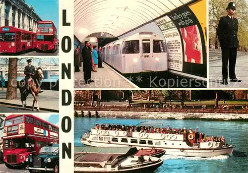 AK / Ansichtskarte London Busse UBahn Bobby Themsepartie London