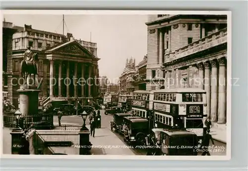 AK / Ansichtskarte London Mansion House National Provincial Bank and Bank of England London