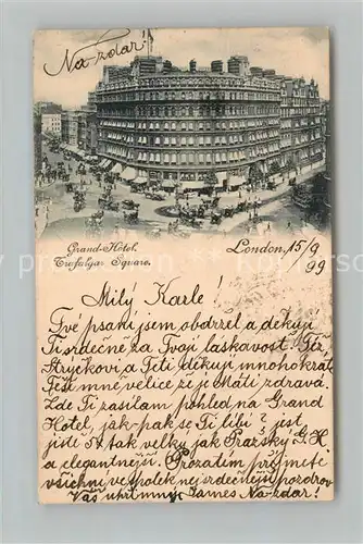AK / Ansichtskarte London Grand Hotel Trafalgar Square London