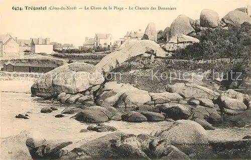 AK / Ansichtskarte Tregastel Le Chaos de la Plage Le Chemin des Douaniers Tregastel