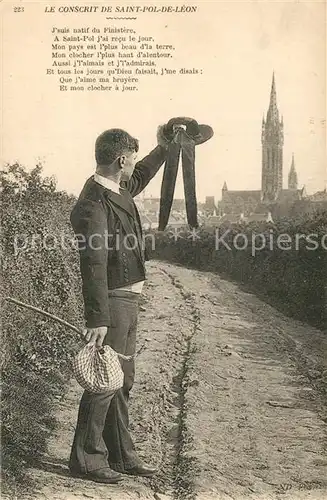 AK / Ansichtskarte Saint Pol de Leon Le Conscrit Saint Pol de Leon