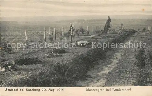 AK / Ansichtskarte Saarburg_Lothringen Schlacht 1914 Massengrab bei Brudersdorf Saarburg Lothringen