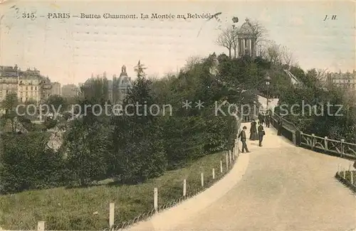 AK / Ansichtskarte Paris Buttes Chaumont La Montee au Belvedere Paris