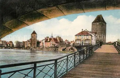 AK / Ansichtskarte Strassburg_Elsass Gedeckte Bruecke Strassburg Elsass