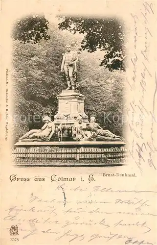 AK / Ansichtskarte Colmar_Haut_Rhin_Elsass Bruat Denkmal Colmar_Haut_Rhin_Elsass