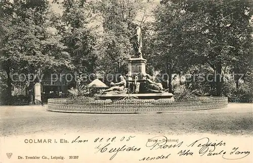 AK / Ansichtskarte Colmar_Haut_Rhin_Elsass Bruat Denkmal Colmar_Haut_Rhin_Elsass