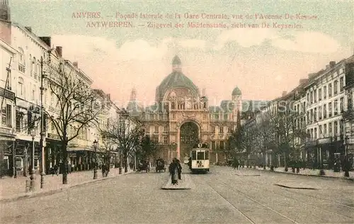 AK / Ansichtskarte Strassenbahn Anvers Gare Centrale Avenue de Keyser  
