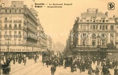 AK / Ansichtskarte Strassenbahn Bruxelles Boulevard Anspach  