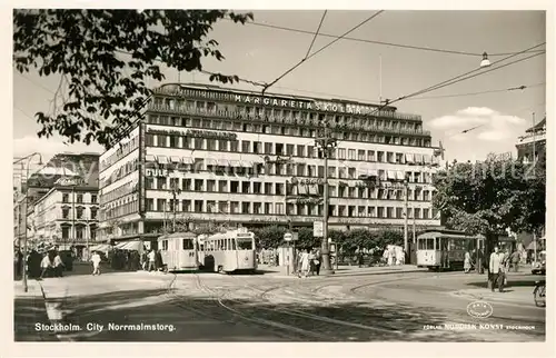 AK / Ansichtskarte Strassenbahn Stockholm City Norrmalmstorg  