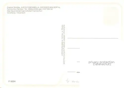 AK / Ansichtskarte Fontanella Gasthof Schaefer  Fontanella