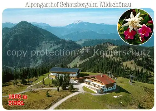 AK / Ansichtskarte Thierbach_Wildschoenau Fliegeraufnahme Alpengasthof Schatzbergalm  Thierbach Wildschoenau