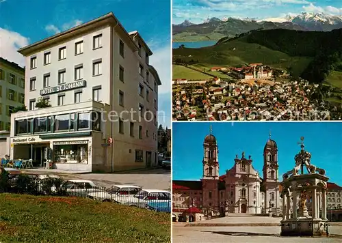 AK / Ansichtskarte Einsiedeln_SZ Hotel St. Johann Fliegeraufnahme Einsiedeln SZ