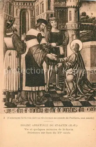 AK / Ansichtskarte Saint Savin_Hautes Pyrenees Eglise Abbatiale Peintures sur bois du XVe siecle Kuenstlerkarte Saint Savin