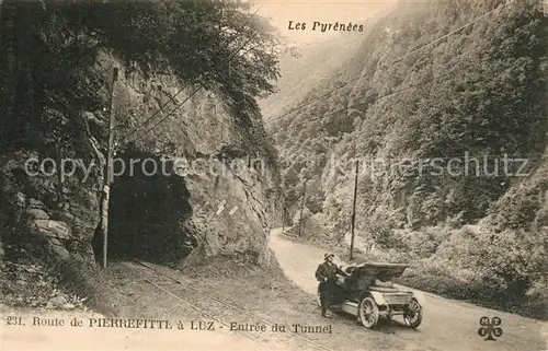 AK / Ansichtskarte Pierrefitte Nestalas Route a Luz Entree du Tunnel Voiture Pierrefitte Nestalas