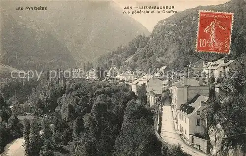 AK / Ansichtskarte Luz Saint Sauveur_Hautes_Pyrenees Vue generale et le Gouffre Luz Saint Sauveur_Hautes