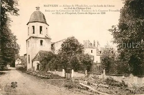 AK / Ansichtskarte Mauvezin_Hautes Pyrenees Abbaye de l Escaladieu au pied du Chateau Fort Mauvezin Hautes Pyrenees