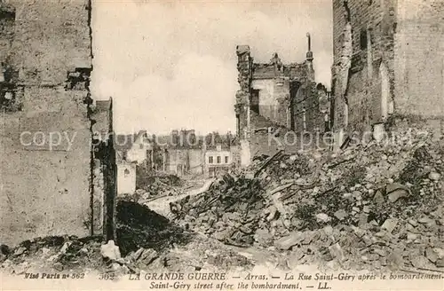 AK / Ansichtskarte Saint Gery_Dordogne La Guerre 1914 17 Rue Saint Gery Ruine Saint Gery Dordogne