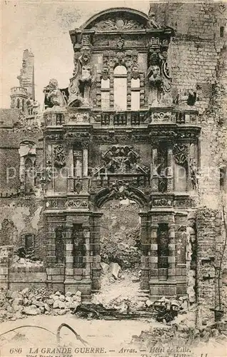 AK / Ansichtskarte Arras_Pas de Calais La Guerre 1914 17 Hotel de Ville Ruine Arras_Pas de Calais