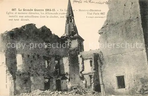 AK / Ansichtskarte Monts_d_Indre et Loire La Guerre 1914 15 Eglise Ruine Monts_d_Indre et Loire