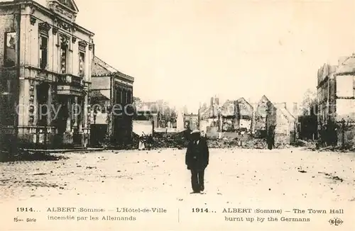AK / Ansichtskarte Albert_Somme Hotel de Ville bombard?e La Grande Guerre 1914 Albert Somme