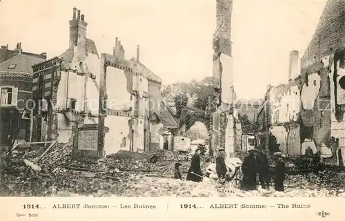 AK / Ansichtskarte Albert_Somme Les Ruines Grande Guerre 1914 Albert Somme