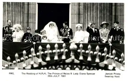 AK / Ansichtskarte Adel_England Wedding Lady Diana Spencer Prince Charles  Adel_England