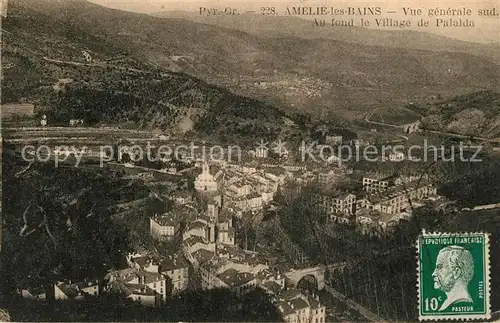 AK / Ansichtskarte Amelie les Bains Palalda Vue generale sud au fond Village de Palaida Amelie les Bains Palalda