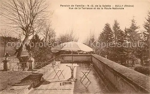 AK / Ansichtskarte Bully_Rhone Pension de Famille Notre Dame de la Salette Terrasse Bully Rhone