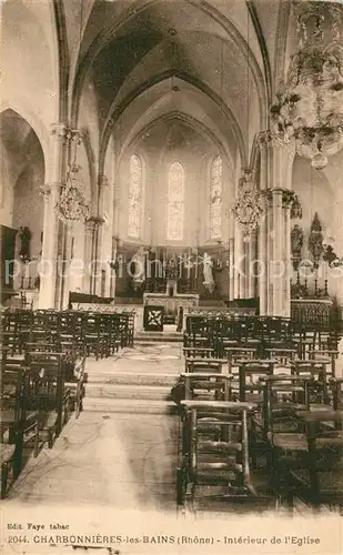 AK / Ansichtskarte Charbonnieres les Bains Interieur de l Eglise Charbonnieres les Bains