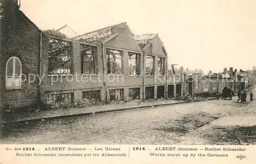 AK / Ansichtskarte Albert_Somme Usines Rochet Schneider Ruinen  Albert Somme