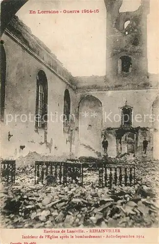 AK / Ansichtskarte Rehainviller En Lorraine Guerre 14 15 Eglise ruine Rehainviller