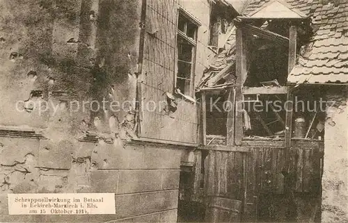 AK / Ansichtskarte Eckirch Schrappnellwirkung im Betsaal  Eckirch