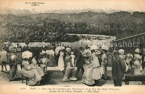 AK / Ansichtskarte Pau Vue sur la Chaine des Pyren?es et le Pic du Midi d`Ossau Pau