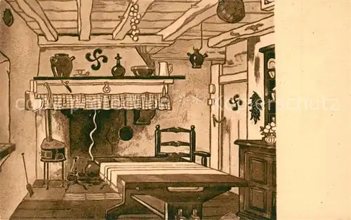 AK / Ansichtskarte Biarritz_Pyrenees_Atlantiques Pays Basque Maison Cuisine Biarritz_Pyrenees