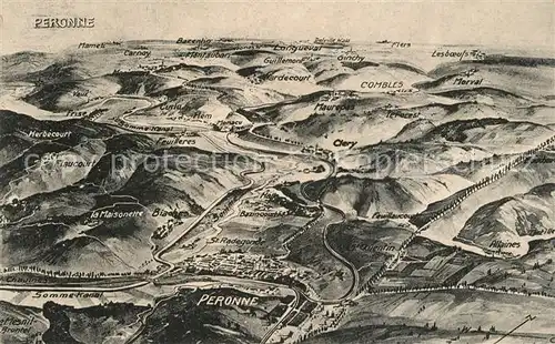 AK / Ansichtskarte Peronne_Somme Panoramakarte Peronne Somme