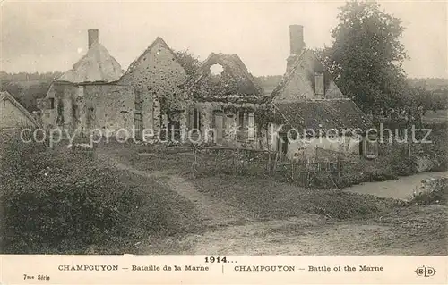 AK / Ansichtskarte Champguyon Batatille de la Marne Ruinen Champguyon