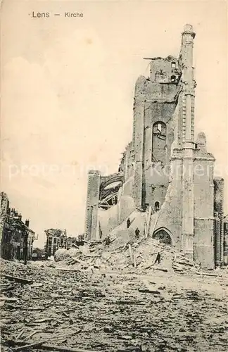 AK / Ansichtskarte Lens_Pas de Calais Kirche Ruines de la Grand Guerre 1914 15 Lens_Pas de Calais