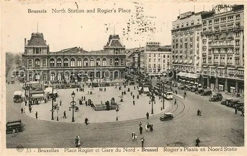 AK / Ansichtskarte Strassenbahn Bruxelles Place Rogier Gare du Nord  