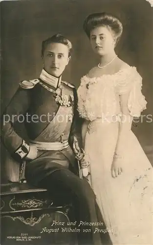 AK / Ansichtskarte Adel_Preussen Prinz und Prinzessin August Wilhelm von Preussen Adel Preussen