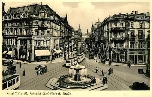 AK / Ansichtskarte Strassenbahn Frankfurt am Main Friedrich Ebert Platz und Strasse  