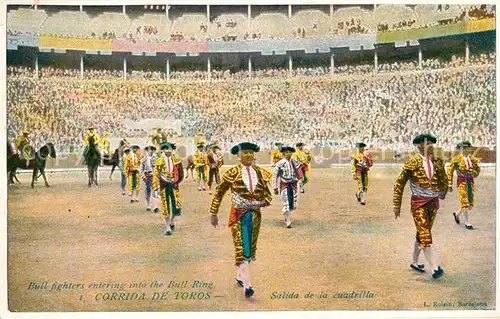 AK / Ansichtskarte Stierkampf Corrida de Toros Salida de la Cuadrilla  