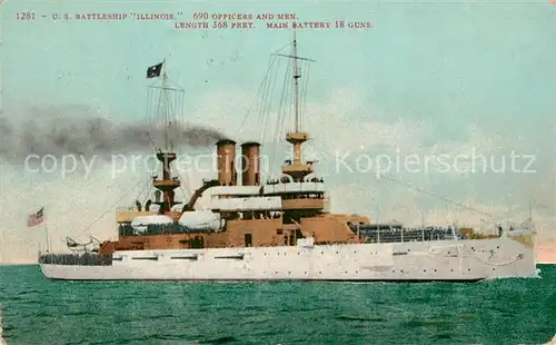 AK / Ansichtskarte Marine U.S. Battleship Illinois  